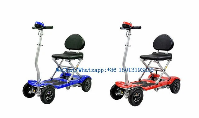 Free shipping to Russia ultralight folding electric bicycle four-wheel electric scooter can be carried on the plane