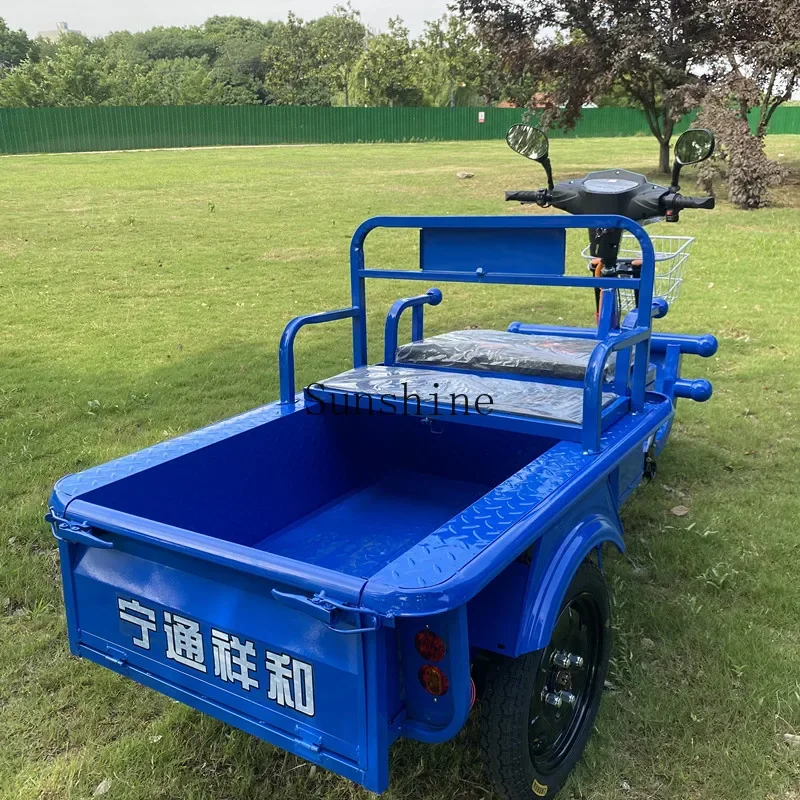 Electric tricycle adult family freight car to pick up and drop off children