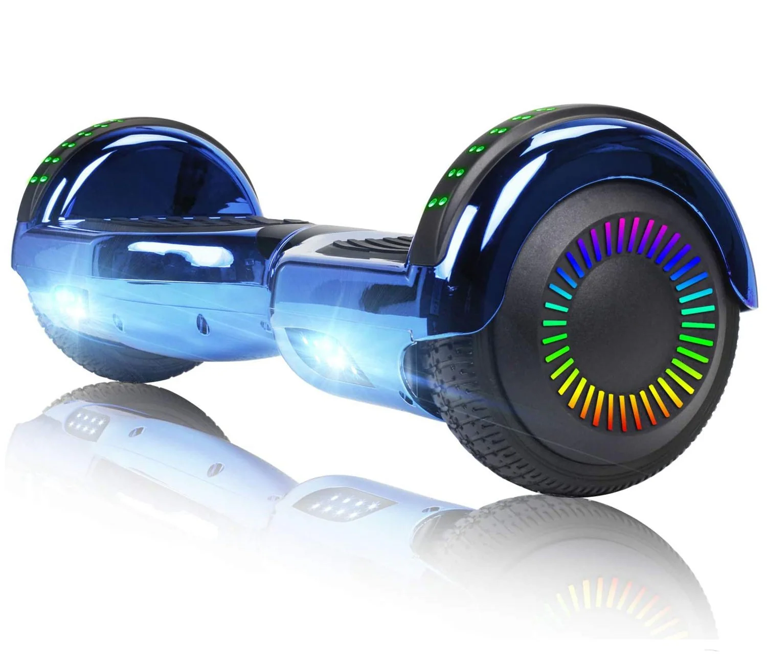 GlareWheel M3 Hoverboard LED Light Bluetooth Chrome Blue
