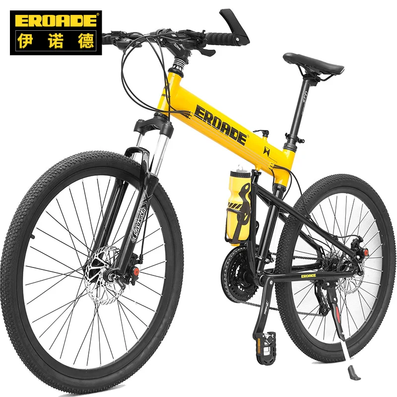 EROADE 24, 26, 29 Inch Folding Mountain Speed Bike Adult Men Off-Road Shock Absorption Aluminum Alloy Disc Brake Racing Bicycle