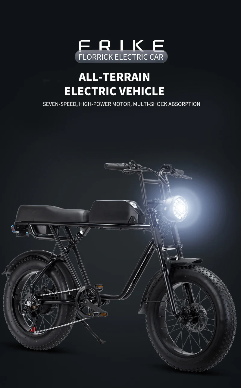 FRIKE Vintage  20-Inch Electric Mountain Bike - Unleash the Power of Retro E-Cycling Adventure