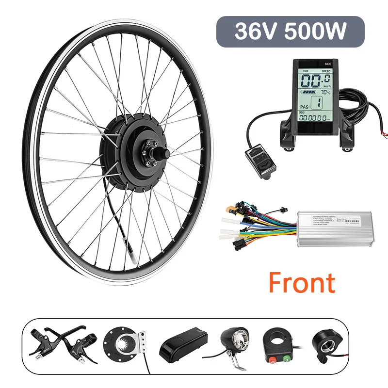 36V 500W Hub Motor Wheel E-bike Conversion Kits  Electric Bike Motor with Electric Bicycle Kit Rear Wheel Motor S830