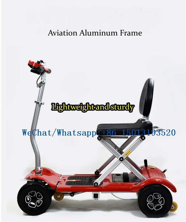 Free shipping to Russia ultralight folding electric bicycle four-wheel electric scooter can be carried on the plane