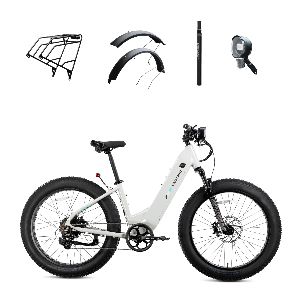 XPeak2 Step-Thru Long-Range + FREE Rear Rack, Fenders, Elite Headlight, Suspension Seat Post, Bike Lock, Phone Mount, Fast Charger ($583 Value)