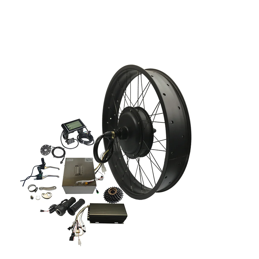 24in 26in fat tire 72v 3000w electric bike kit with lithium battery with 4.0 rim