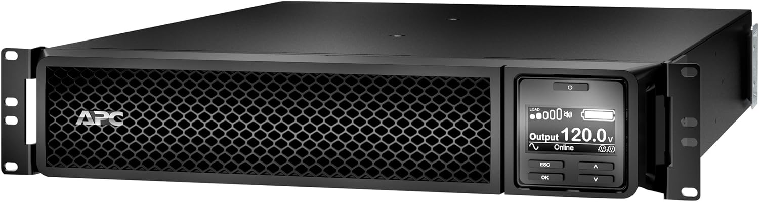 APC UPS 2200VA Smart-UPS Single Phase Online Uninterruptible Power Supply, Rack Mount UPS (SRT2200RMXLA)