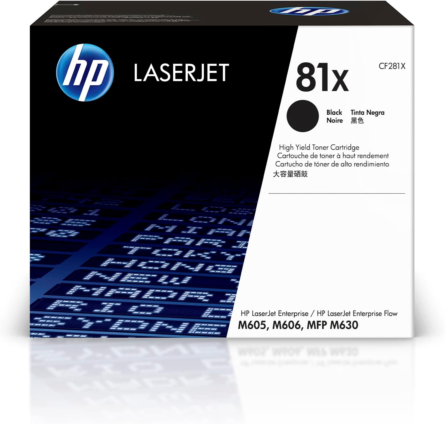 HP 81X Black High-Yield Toner Cartridge Works Laserjet Enterprise M605, M606 Series Laserjet Enterprise MFP M630 Series CF281X