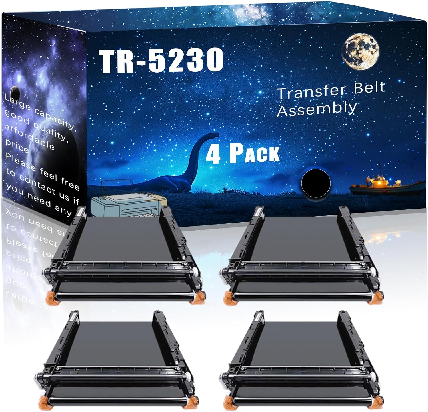 MUCQL TR-5230 Compatible Transfer Belt Assembly Replacement for Kyocera High Yield Compatible TR5230 ECOSYS M5521cdw M5526cdw MA2100cwfx P5021cdw P5026cdw Printers, Meet Printing Needs (4 Pack Black)