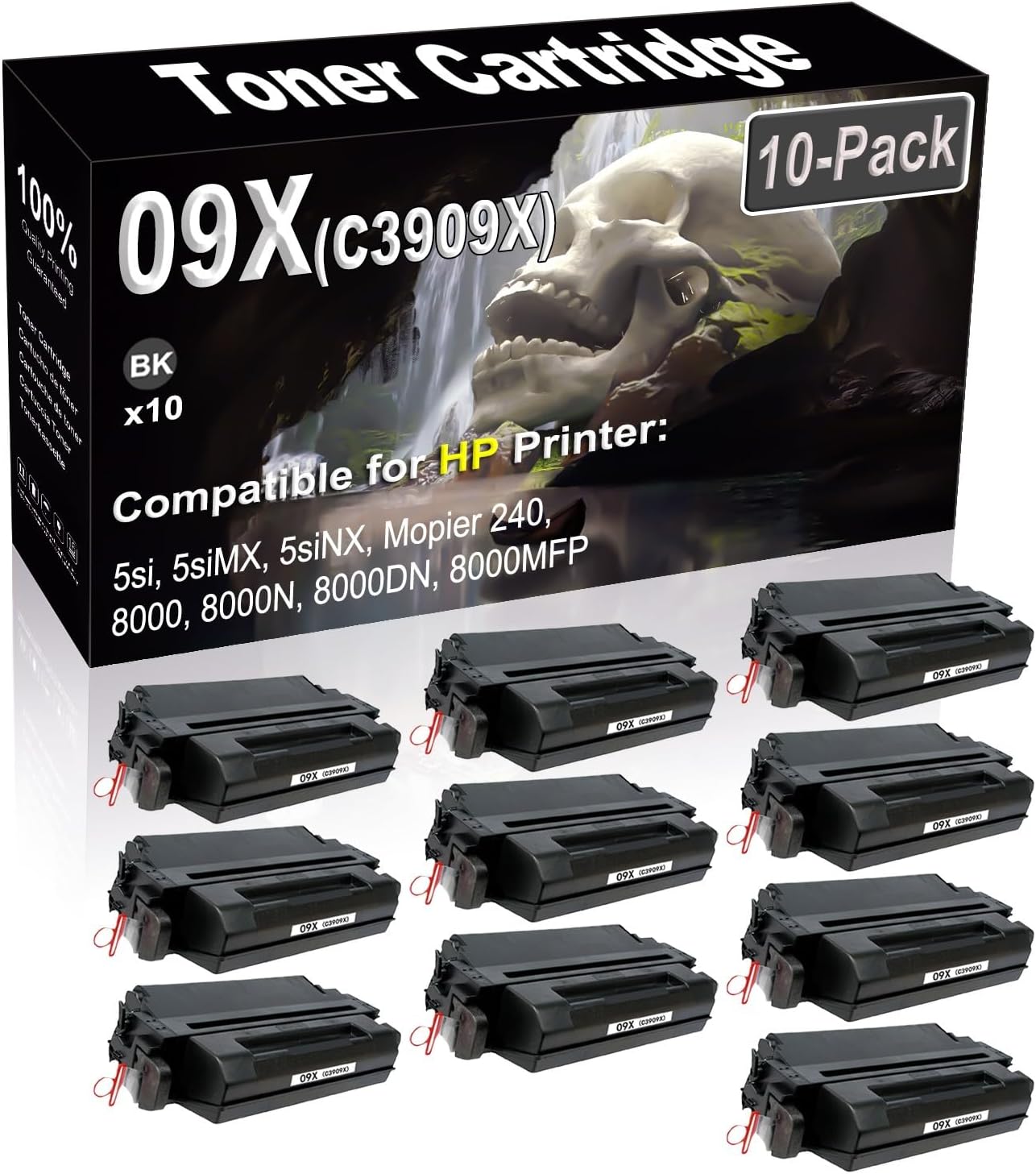 SINIYA 10-Pack (Black) Compatible 5si 5siMX 5siNX Mopier 240 8000 8000N 8000DN 8000MFP Laser Printer Cartridge (High Capacity) Replacement for 09X C3909X Printer Cartridge