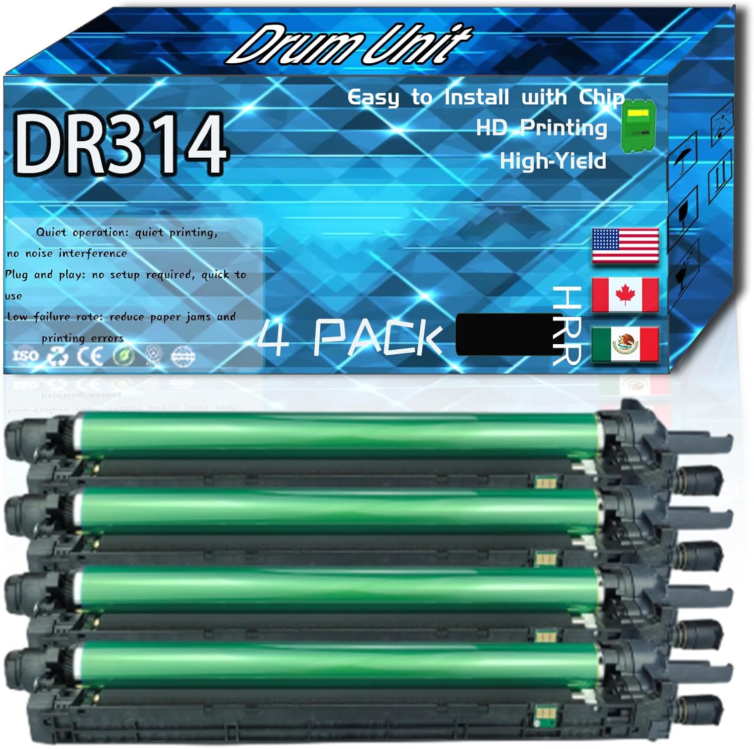 CEECN Compatible for Konica Minolta DR314 Replacement Drum Unit Used with bizhub 368e 458e 558e 658e Printers, High Production Multiple Options (4 Pack Black)