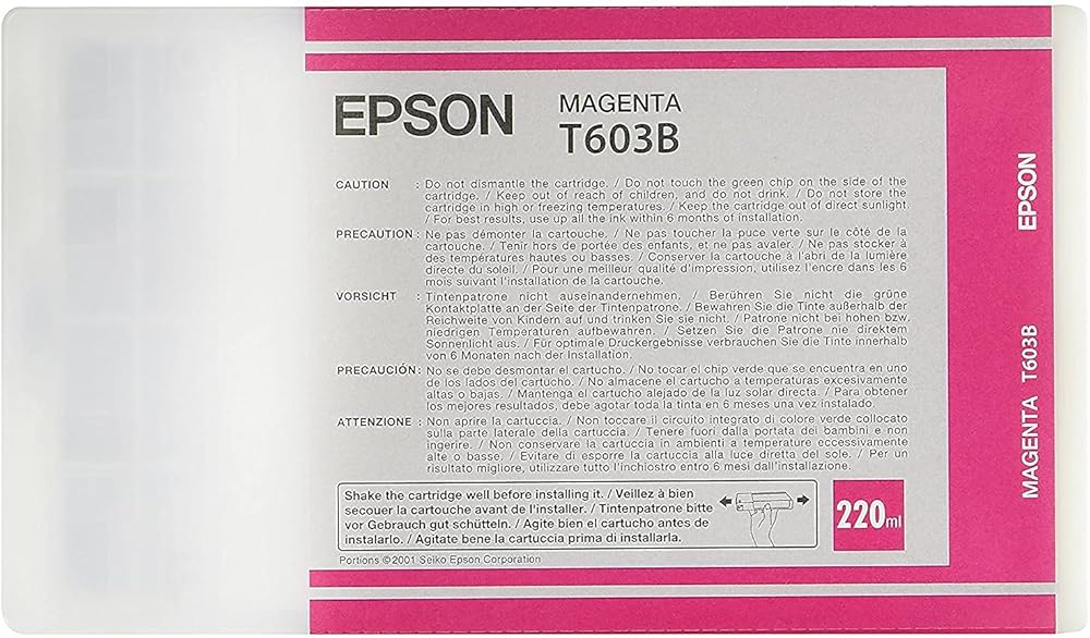 Epson UltraChrome K3 Ink Cartridge - 220ml Magenta (T603B00)