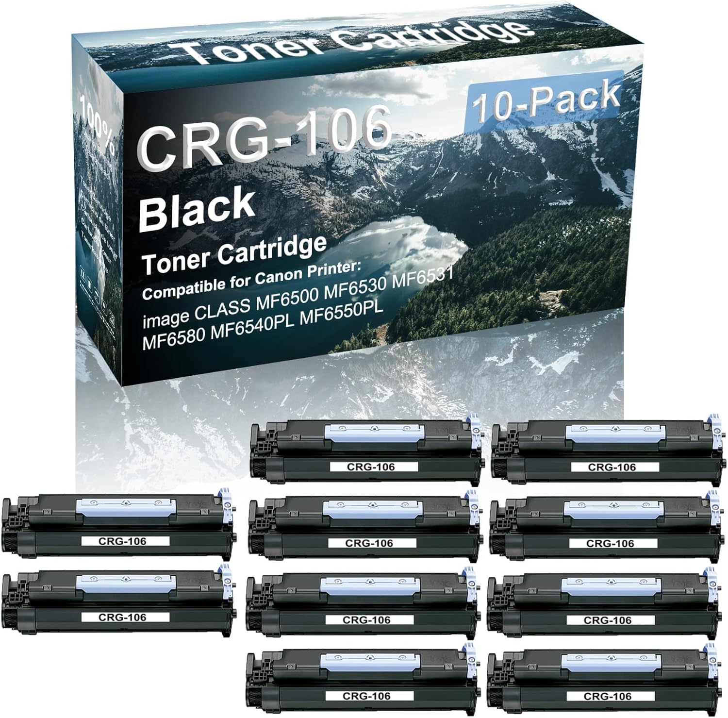 10 Pack Compatible Laser Printer Cartridge (High Yield) Replacement for Canon CRG-106 Imaging Cartridge use for Canon Image Class MF6500 MF6530 Printer