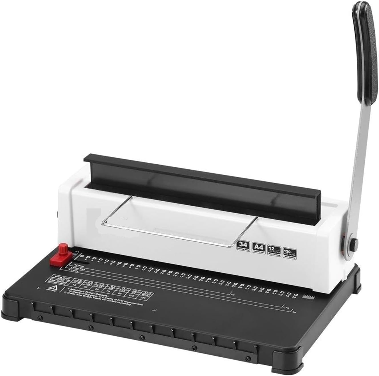 Binding Machine, Coil Spiral Binding Machine, Manual Book Maker 34-Holes Binding 120 Sheets, Punch Binder