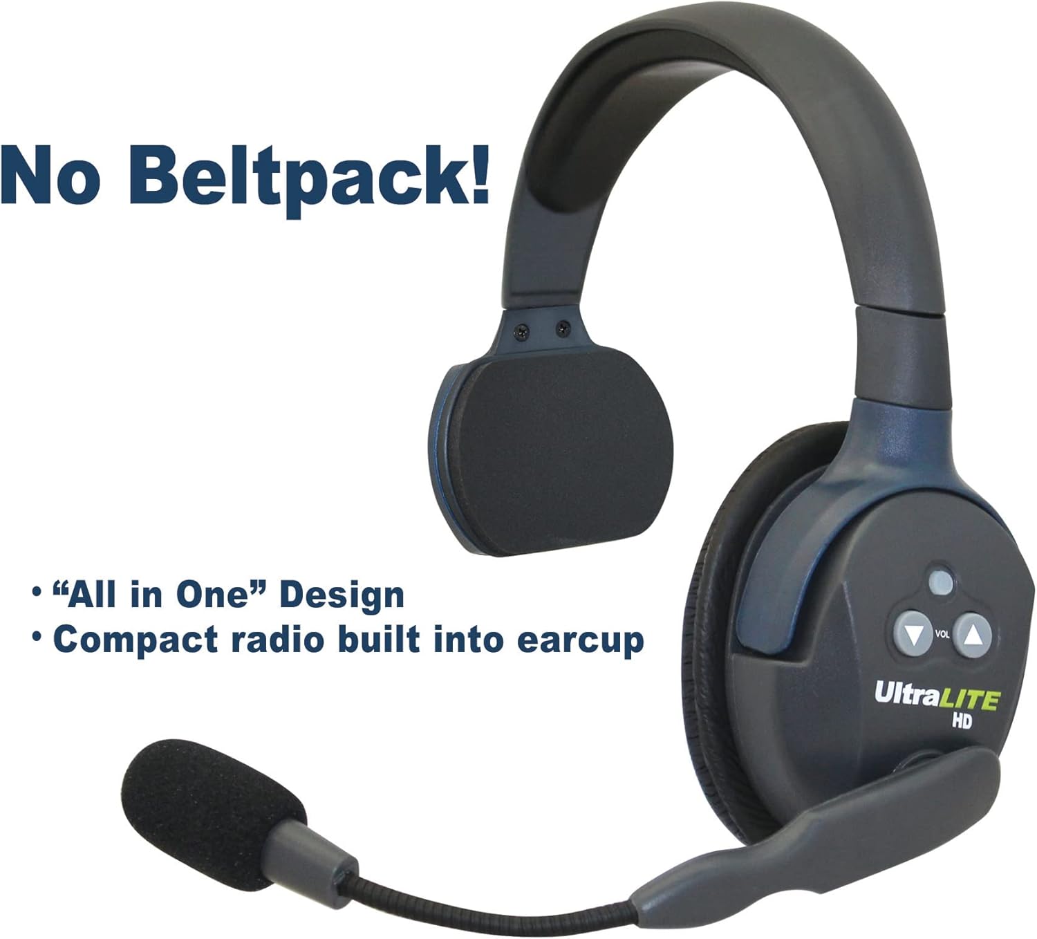 EARTEC UL3S Ultralite-HD 3-Person Full Duplex Wireless Intercom Headset Communication System, Single Ear Headsets, Up to 1000ft Range, U.S. Company