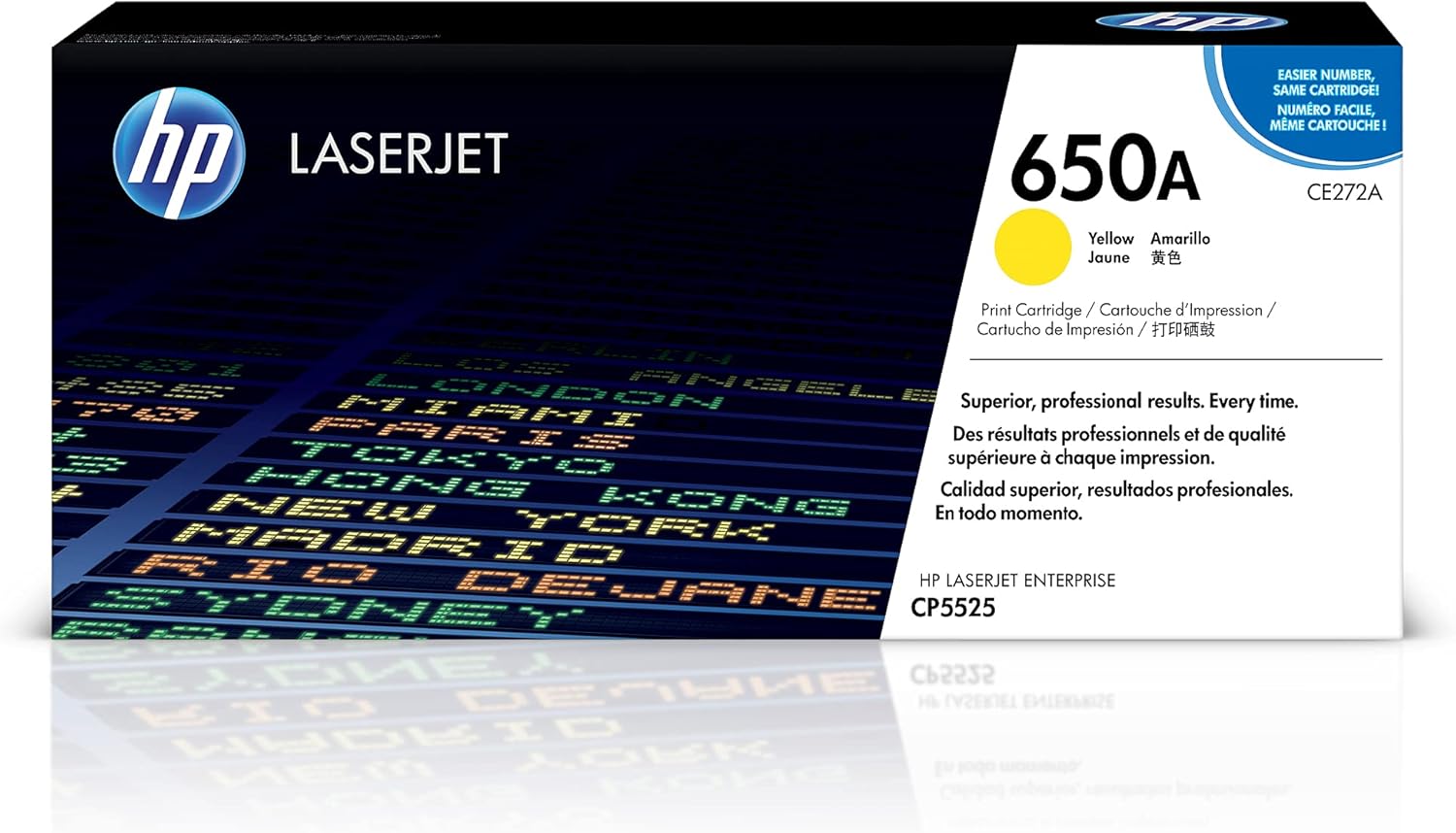 HP 650A Yellow Toner Cartridge | Works Color Laserjet Enterprise CP5525 Series | CE272A