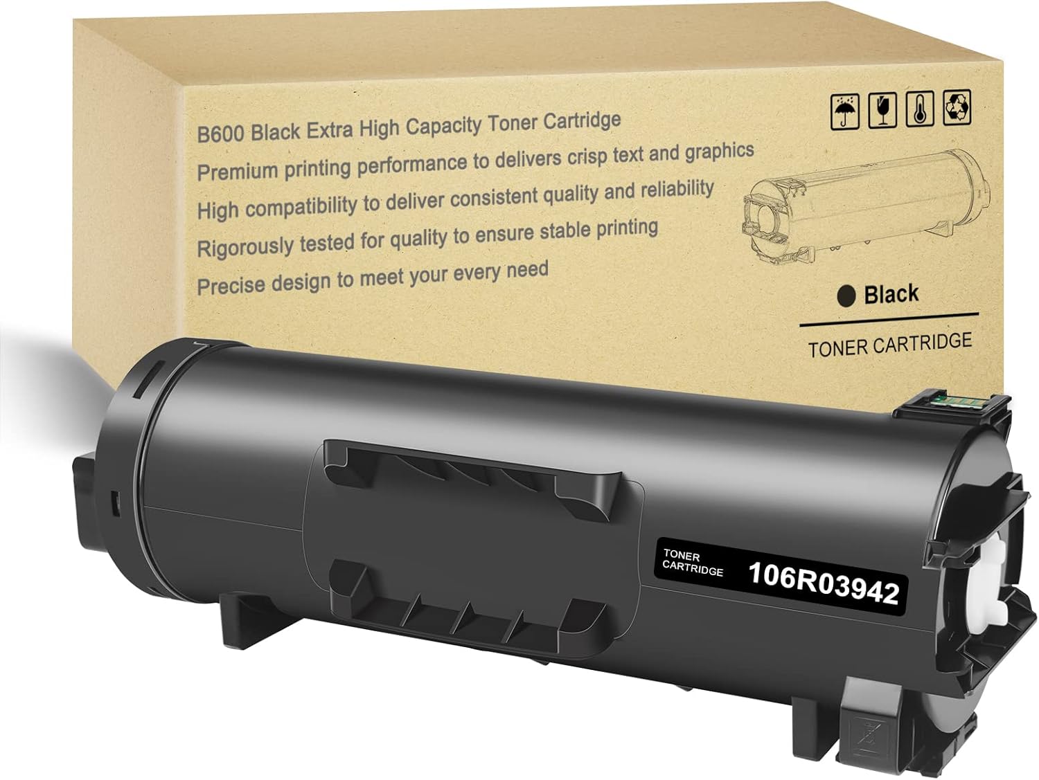 VersaLink B600/B610 Black High Capacity Toner Cartridge Remanufactured for Xerox 106R03942 for Versalink B600 B605 B610 B615 Printer (25,900 Pages)