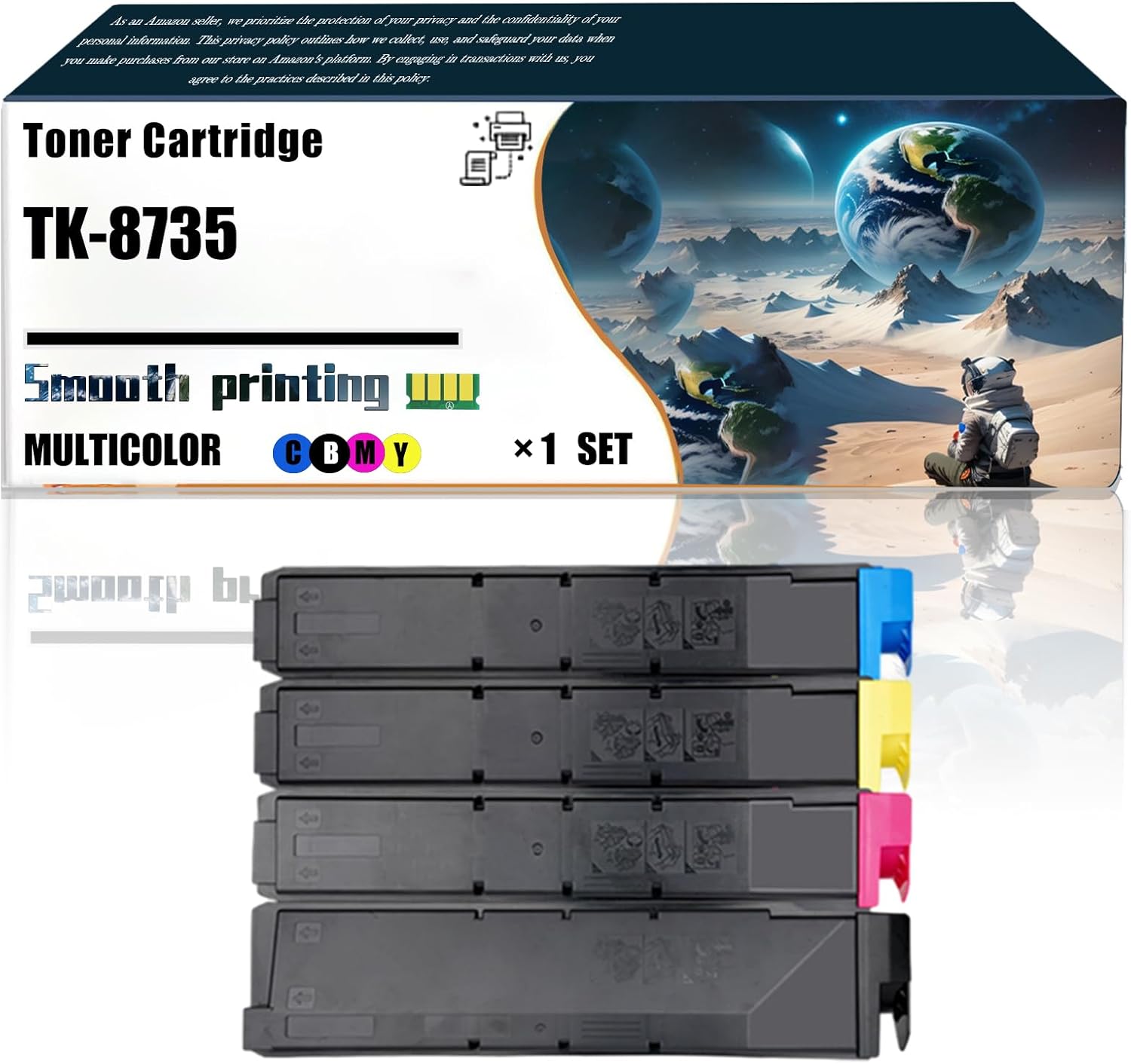 LSSF Replacement Parts Toner Cartridge TK-8735 Compatible with Kyocera Taskalfa 7052ci 7353ci 8052ci 8353ci Printers, Contains Chip and Clear Printing (4-Pack BK/C/M/Y)