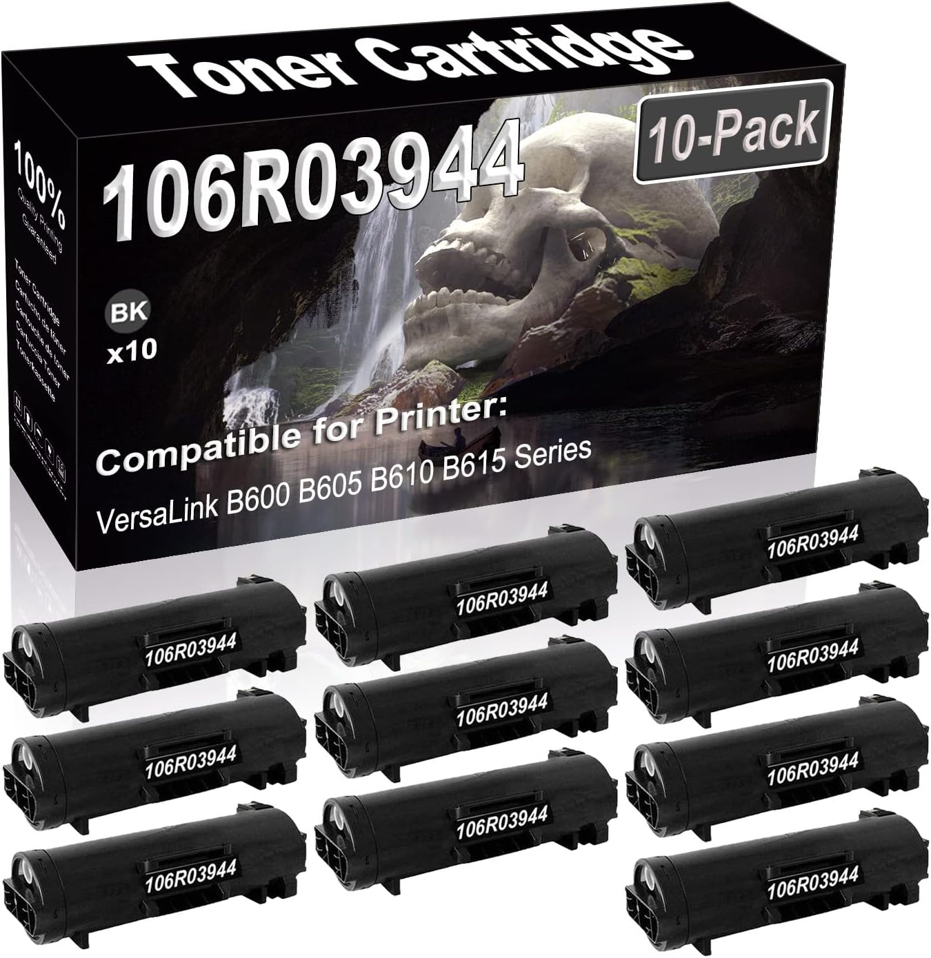 SINIYA 10-Pack (Black) Compatible VersaLink B600 B605 B610 B615 Laser Printer Cartridge (High Capacity) Replacement for 106R03944 Printer Cartridge