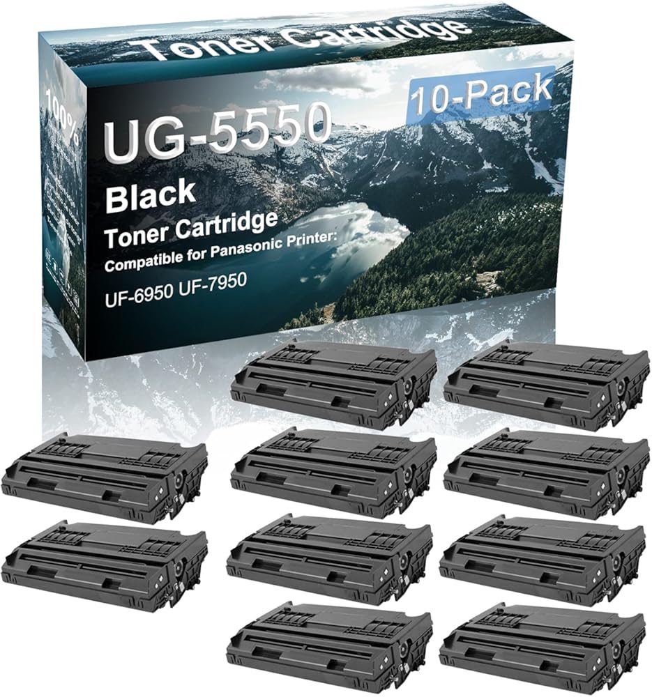 Credibility Store 10-Pack Compatible High Capacity UG-5550 Printer Cartridge use for Panasonic UF-6950 UF-7950 Printer (Black)