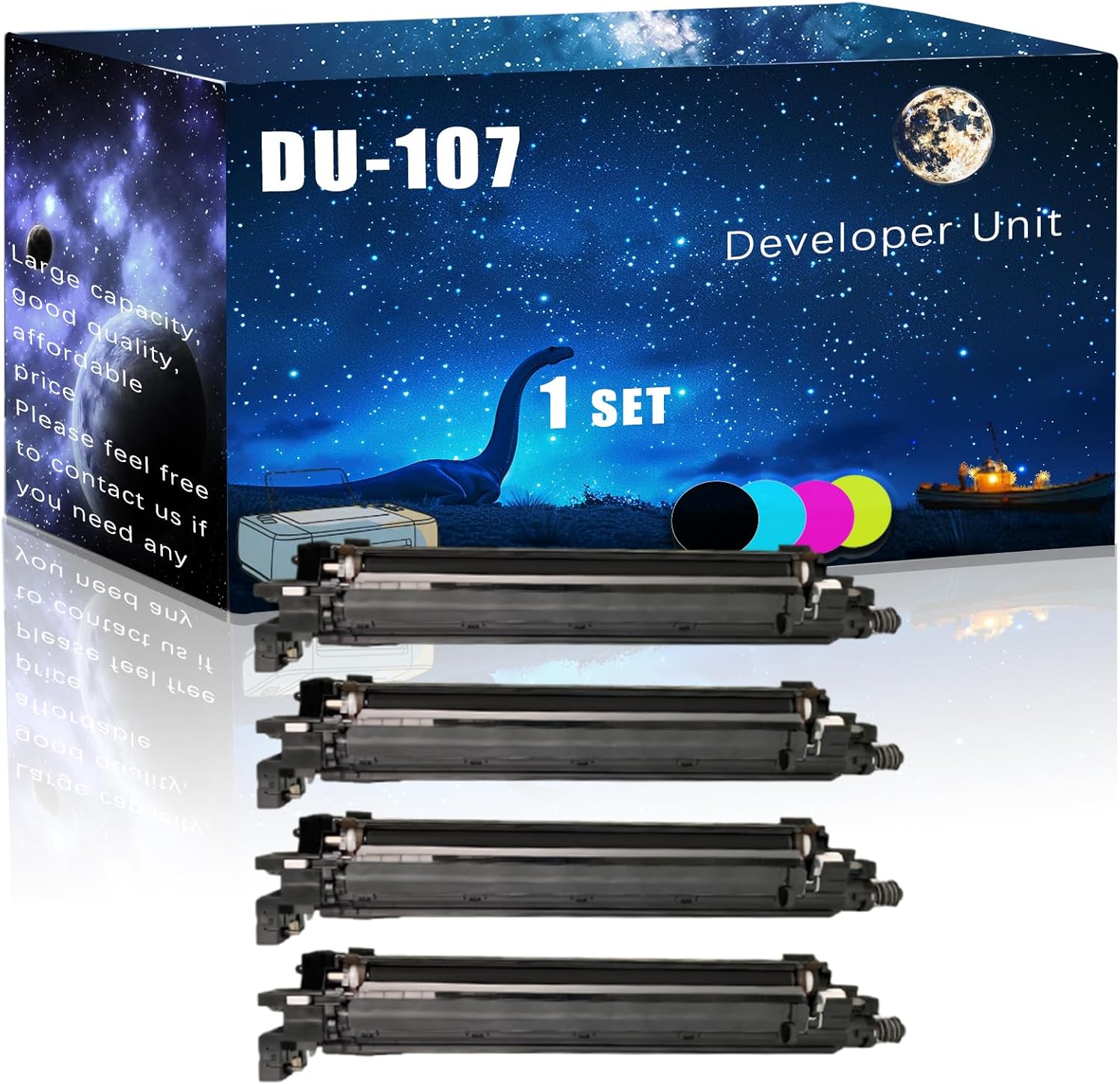 MUCQL DU-107 Compatible Developer Unit Replacement for Konica Minolta High Yield Compatible AccurioPress C6085 C6100 bizhub Press C1085 C1100 Printers, Meet Printing Needs (4-Pack BK/C/M/Y)