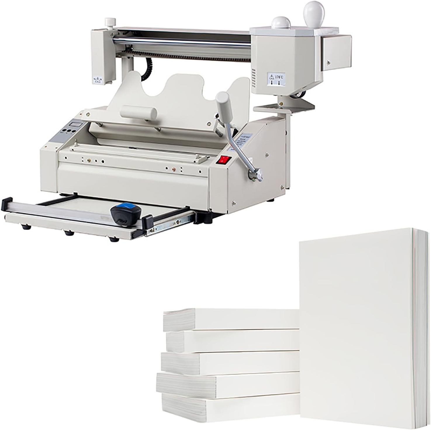 JKSVTF Thermal Binding Machine, A4 Manual Hot Glue Book Binder with Milling Spine Rougher Binding Machine, Electronic Digital Temperature Control, Binding Thickness: 0.1mm-40mm