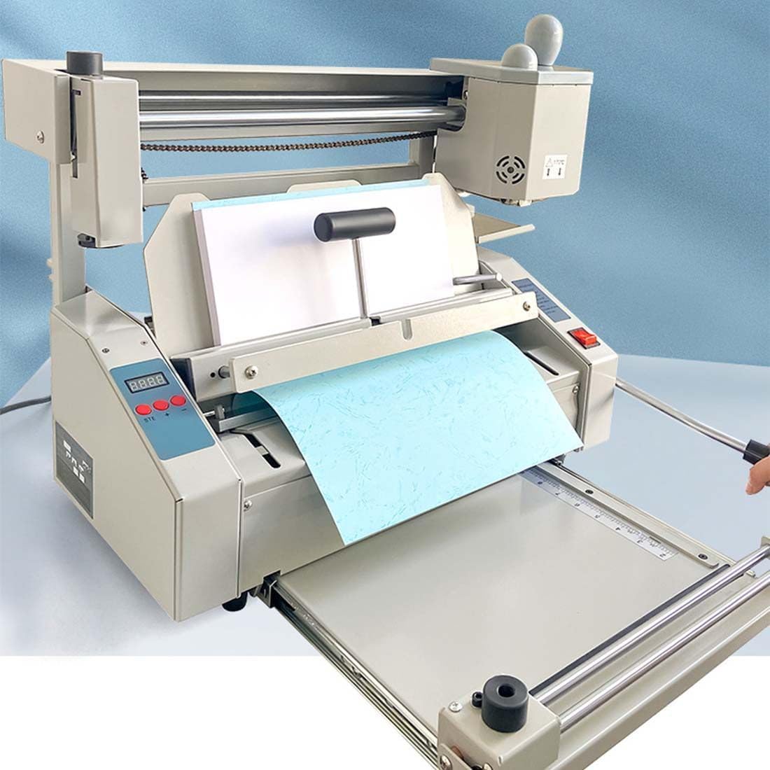 JIQHOHX Wireless Desktop Glue Book Binding Machine, A3 A4 Manual Hot Glue Book Binder, Milling Spine Rougher Binding Machine, 0.1-50mm Binding Thickness, for Paper Books Albums Notebook