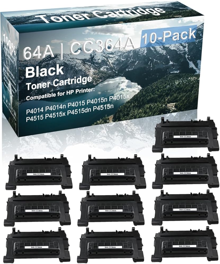 10-Pack Compatible High Capacity 64A | CC364A Toner Cartridge use for HP P4014 P4014n P4015 Printer (Black)