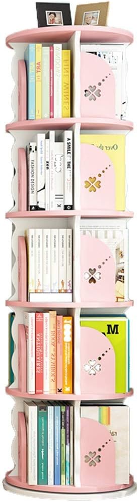 Rotating Bookshelf Children's Bookcase Easy Installation Bookshelf Stimulate Children's Interest in Reading Assemble The bookend (Color : Yellow, Size : 50.5 * 159cm)