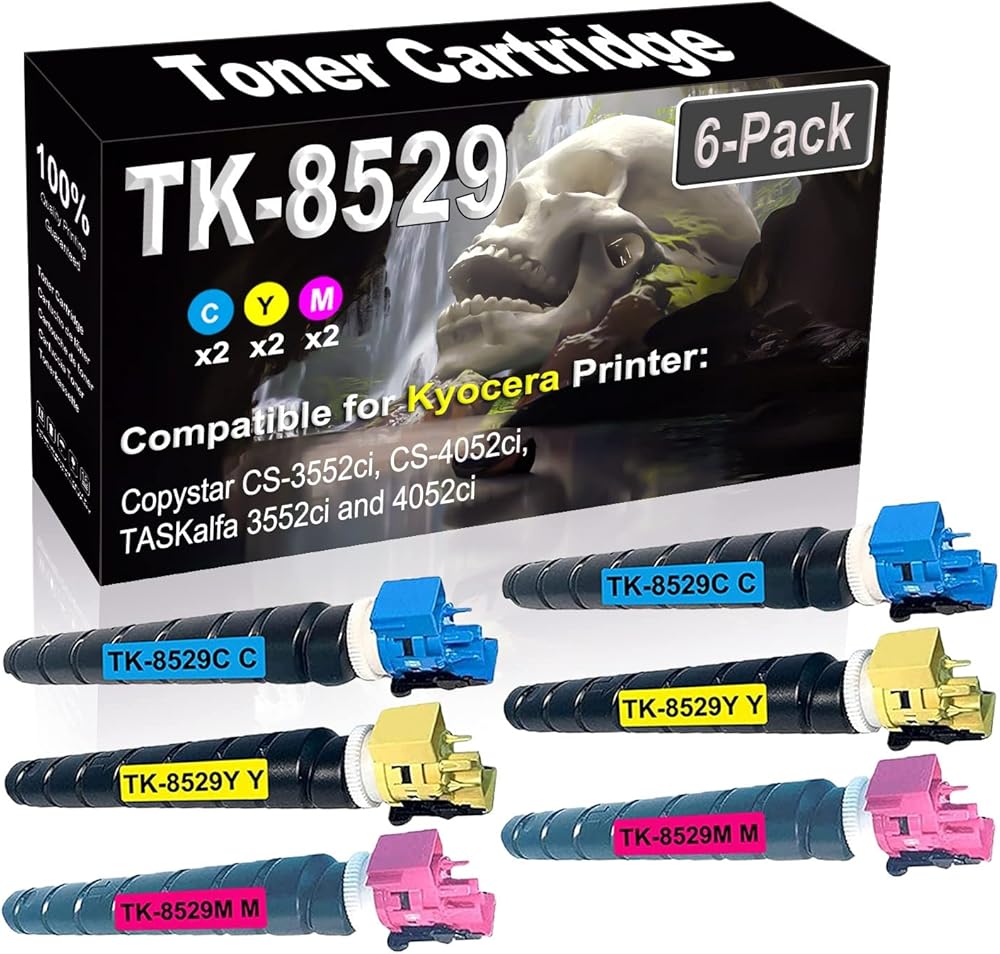 SINIYA 6-Pack (2C+2Y+2M) Compatible High Yield TK-8529 TK8529 | TK-8529C TK-8529Y TK-8529M Imaging Toner Cartridge use for Kyocera TASKalfa 3552ci and 4052ci Printer