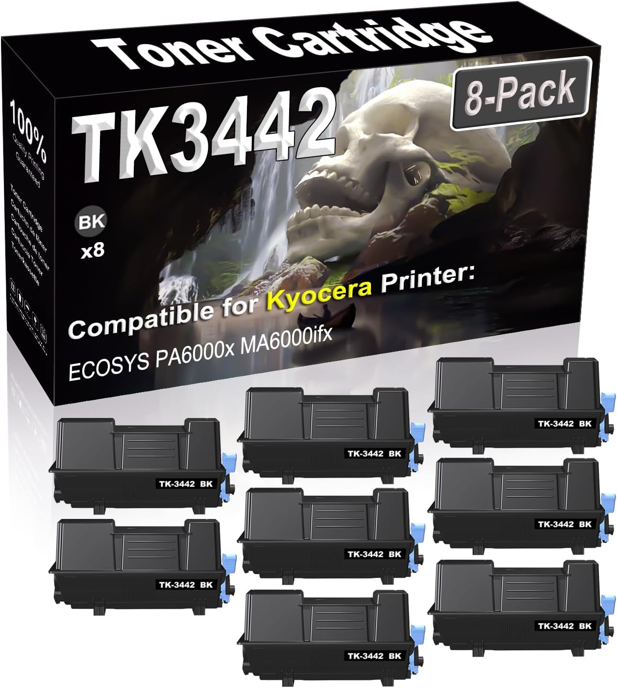 SINIYA 8-Pack Compatible High Capacity TK3442 TK-3442 1T0C0T0US0 Imaging Toner Cartridge use for Kyocera ECOSYS PA6000x MA6000ifx Printer (Black)