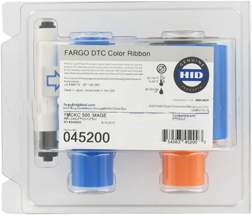 Fargo 45200 YMCKO Color Ribbon for Model DTC4500e Printer