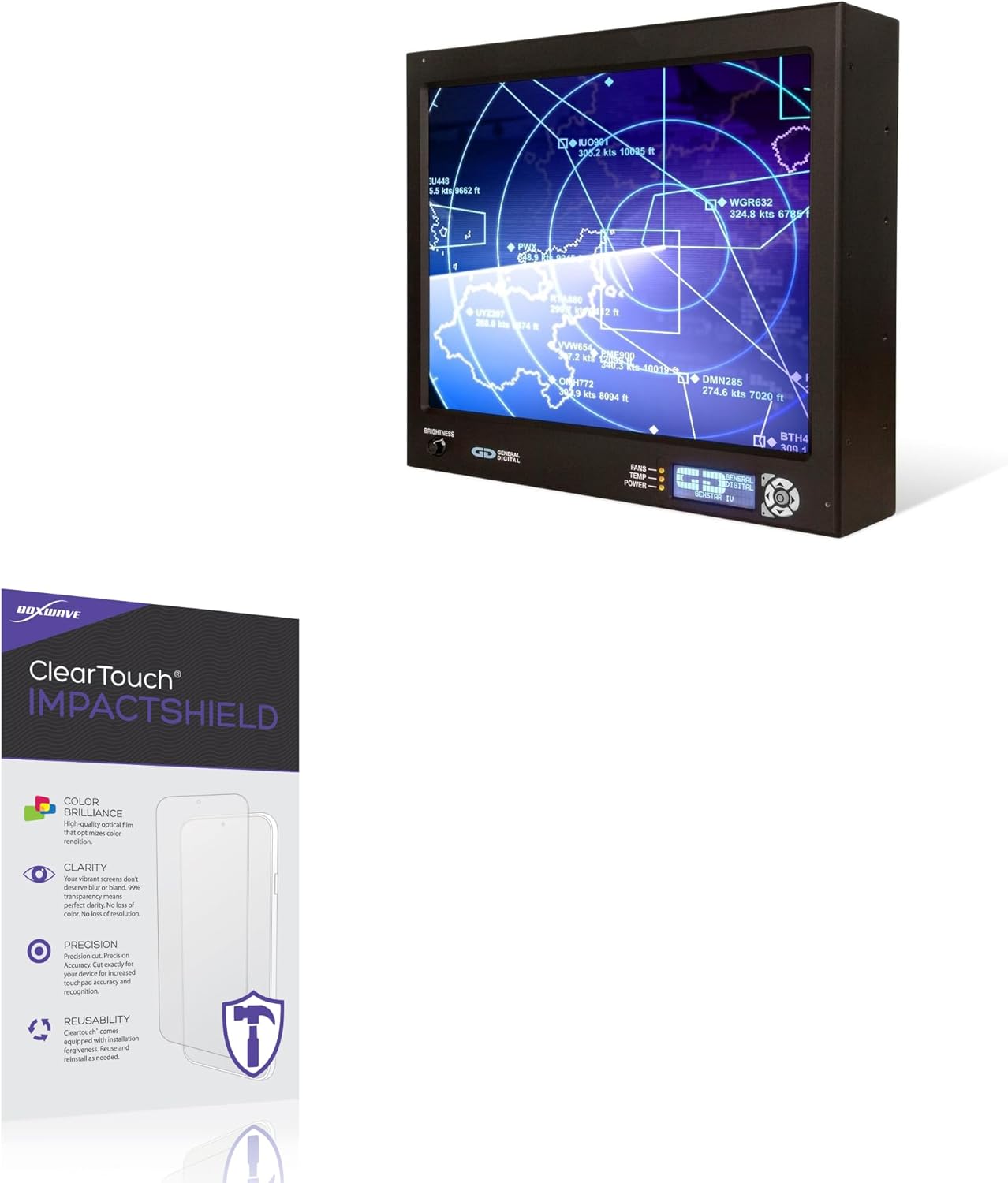 BoxWave Screen Protector Compatible With General Digital GENSTAR III - ClearTouch ImpactShield (2-Pack), Impenetrable Screen Protector Flexible Film