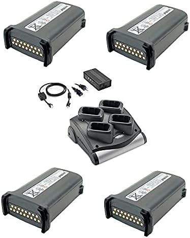 Zebra SAC9000-4000R Charger Kit with (4) Spare Battery | for MC92N0, MC9190, MC9090 Rugged Warehouse Scanners (Renewed)