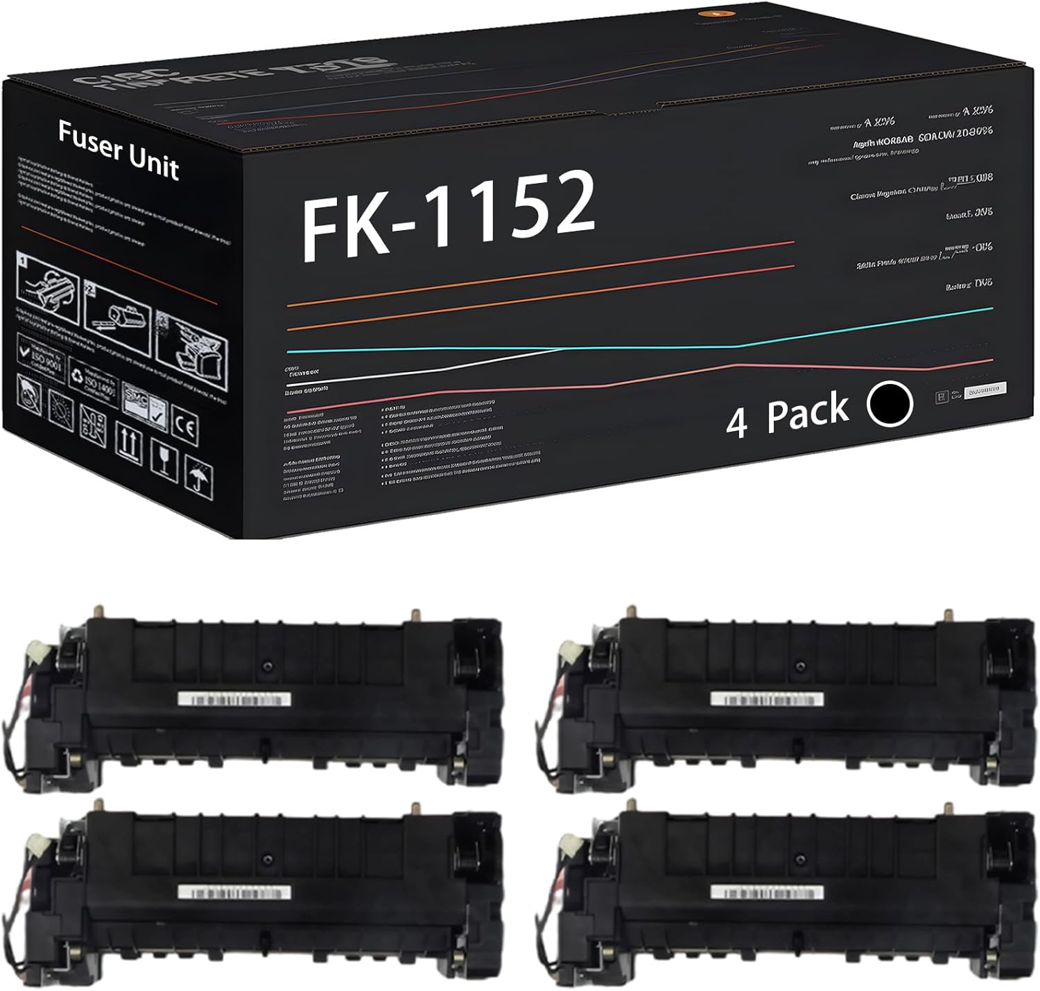 UVUMB FK-1152 (220V) Fuser Unit Compatible for Kyocera ECOSYS M2040dn M2540dw M2635dw M2640idw P2040dw P2235dw Printers, with Chip, High Yield 100000 Pages, High-Definition Printing (4 Pack Black)