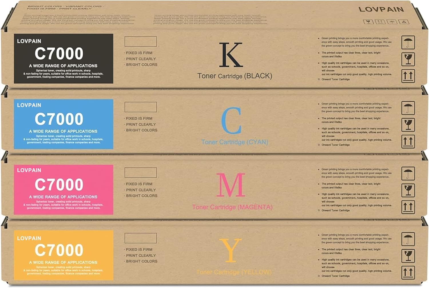 VersaLink C7000 High Capacity Toner Cartridges (4-Pack,Black/Cyan/Magenta/Yellow ) - Compatible 106R03757 106R03764 106R03763 106R03758 Toner Replacement for Xerox Versalink C7000 C7000DN Printer