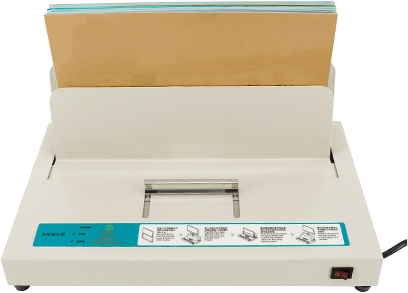 JKSVTF Hot Glue Binding Machine, Hot Melt Glue Universal A4 Paper Binding Machine with Infrared Light Detecting, 1-50 Mm Binding Thickness, for Tenders Insurance Policy Contracts and Reports