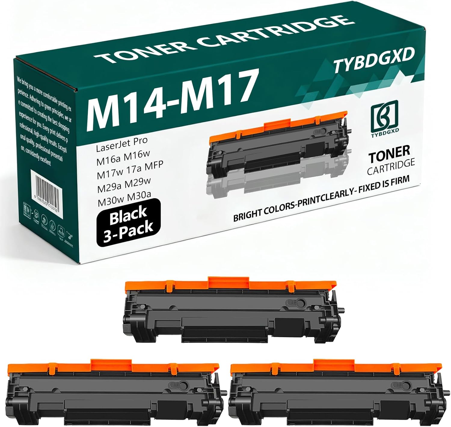 TYBDGXD M14-M17 High Yield Black 1,400 Pages Toner Cartridge Compatible for HP Compatible Replacement for HP LaserJet Pro M16a M16w M17w 17a MFP M29a M29w M30w M30a Printers,3-Pack