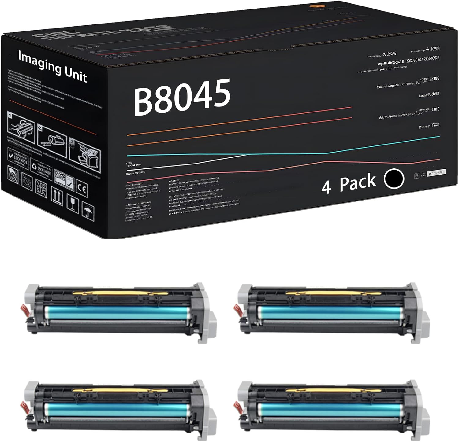 UVUMB Compatible with Xerox B8045 Imaging Unit Work for Xerox WorkCentre 5945 5955 Printers, with Chip, High Yield 147000 Pages, High-Definition Printing (4 Pack Black)