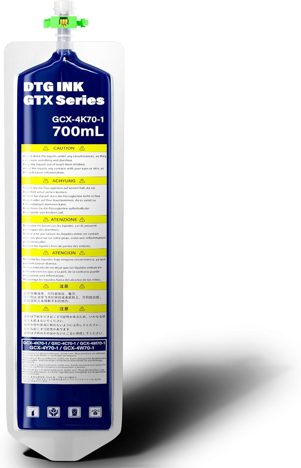 DTG Textile Ink Bag Cyan (with Chip) 700ML Direct to Garment Printing for Brother GTX GTX Pro GTX-422 GTX-423 GTX-425 Printer