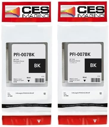 Canon PFI-007BK Black 2-Pack 90ml Ink Tanks