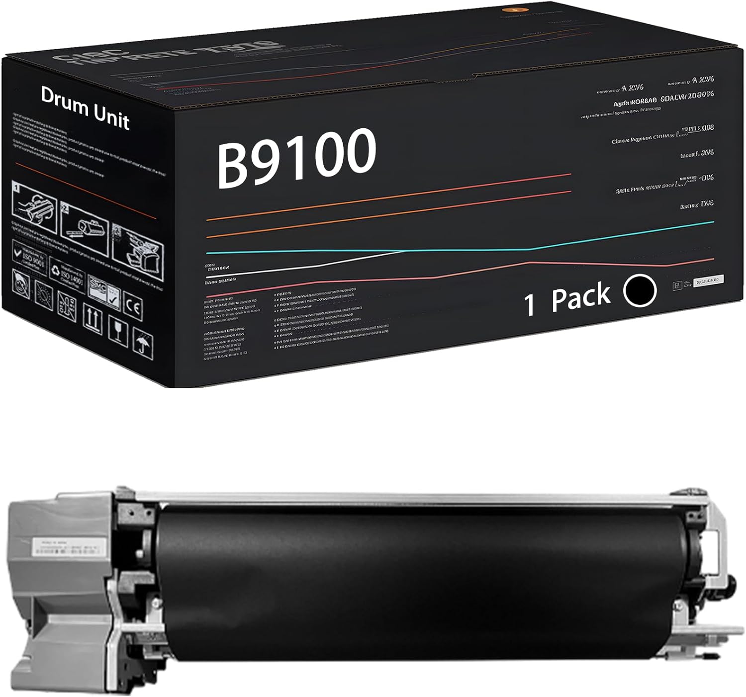 UVUMB Compatible with Xerox B9100 Drum Unit Work for Xerox PrimeLink B9110 PrimeLink B9125 PrimeLink B9136 Printers, with Chip, High Yield 800000 Pages, High-Definition Printing (1 Pack Black)