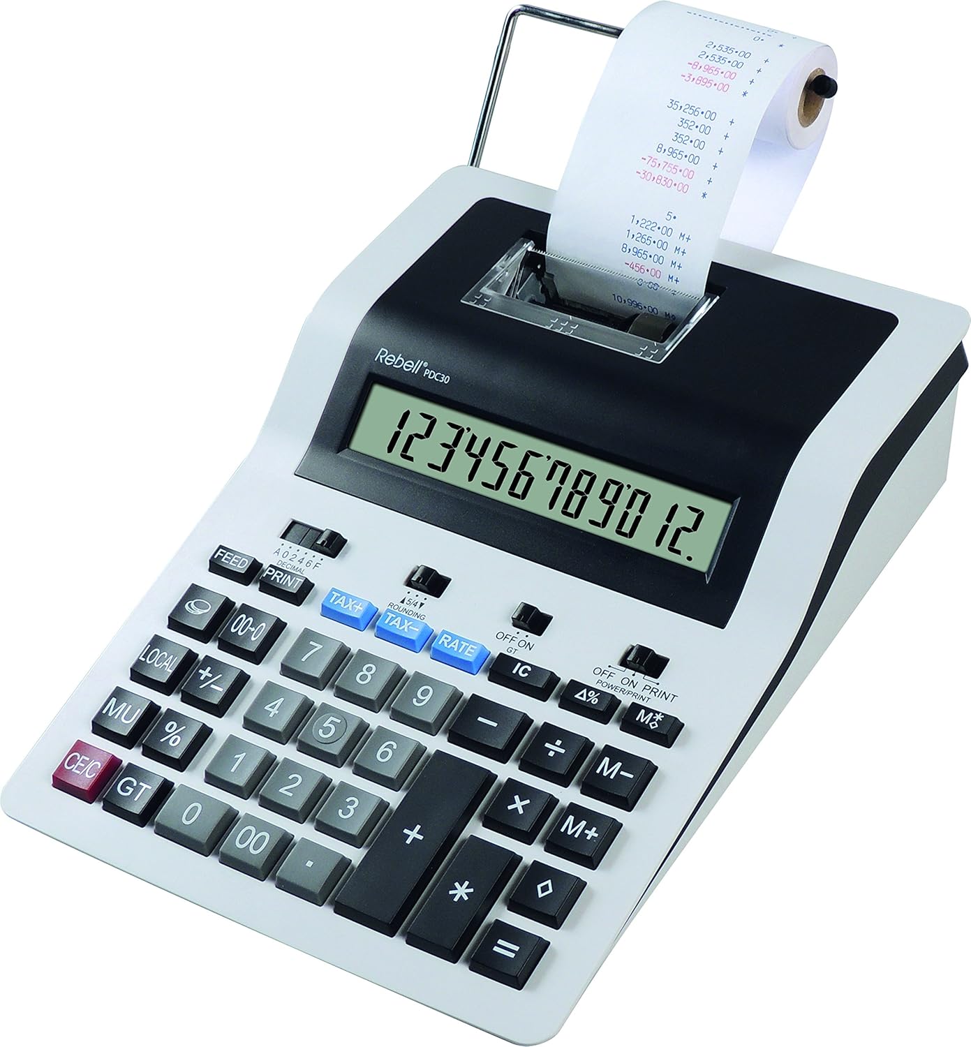 Rebell RE-PDC30-WB - Printing Calculator, White