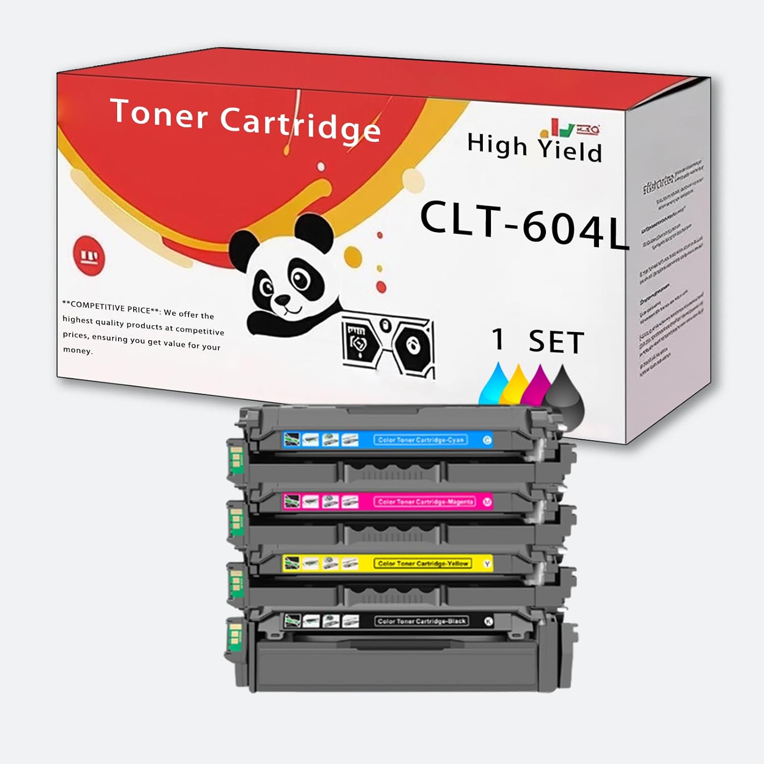 CLT-604L Toner Cartridge Compatible for Samsung CLT-K604L CLT-C604L CLT-M604L CLT-Y604L ProXpress C4012ND C4062FX Printer,Easy Installation Good Partner at Work (Multicolor)