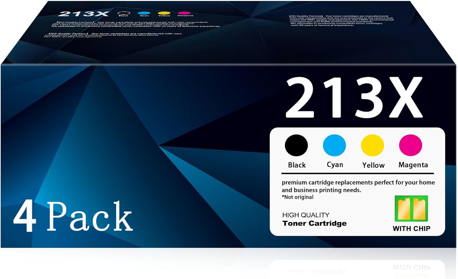 213X Toner Cartridges High Yield 4 Pack (with Chip) Replacement for HP 213X W2130X W2131X W2132X W2133X Works with Enterprise 5700 5800 6700 6701 6800 6801 Series Printer