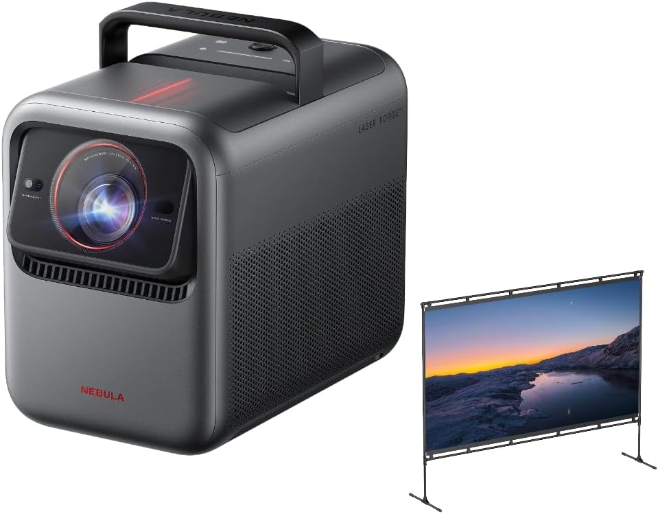 NEBULA X1 Triple Laser 4K Projector with NEBULA 100-Inch Outdoor Projector Screen