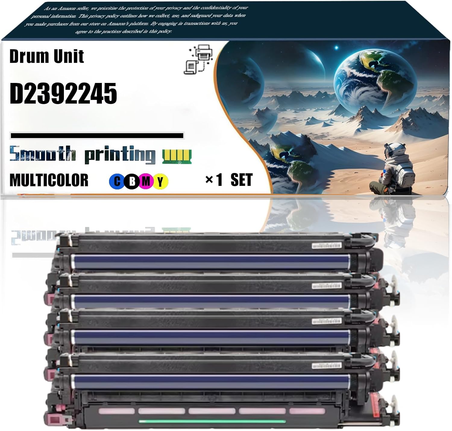 LSSF Replacement Parts Drum Unit D2392245 D2392261 D2392272 D2392233 Compatible with Ricoh MP C4504ex C501SP C6004 C6004ex Printer, Contains Chip and Clear Printing (4-Pack BK/C/M/Y)