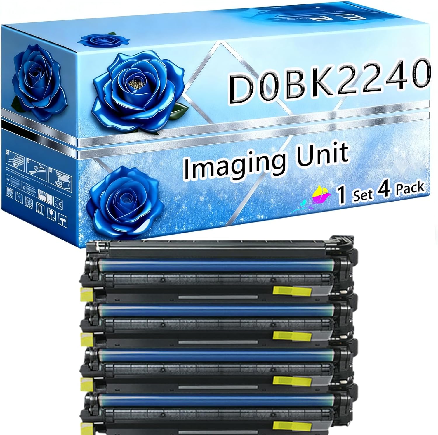 BIVOL Compatible Imaging Unit Replacement for Ricoh D0BK2240 High Yield 90000 Pages IM C2000 IM C2500 Printers (4-Pack BK/C/M/Y)
