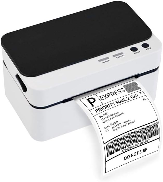 TYUHDUYUR Portable Shipping Label Printer High Speed USB Port Direct Thermal Printer Label Maker Sticker Support 30-85mm Paper Width