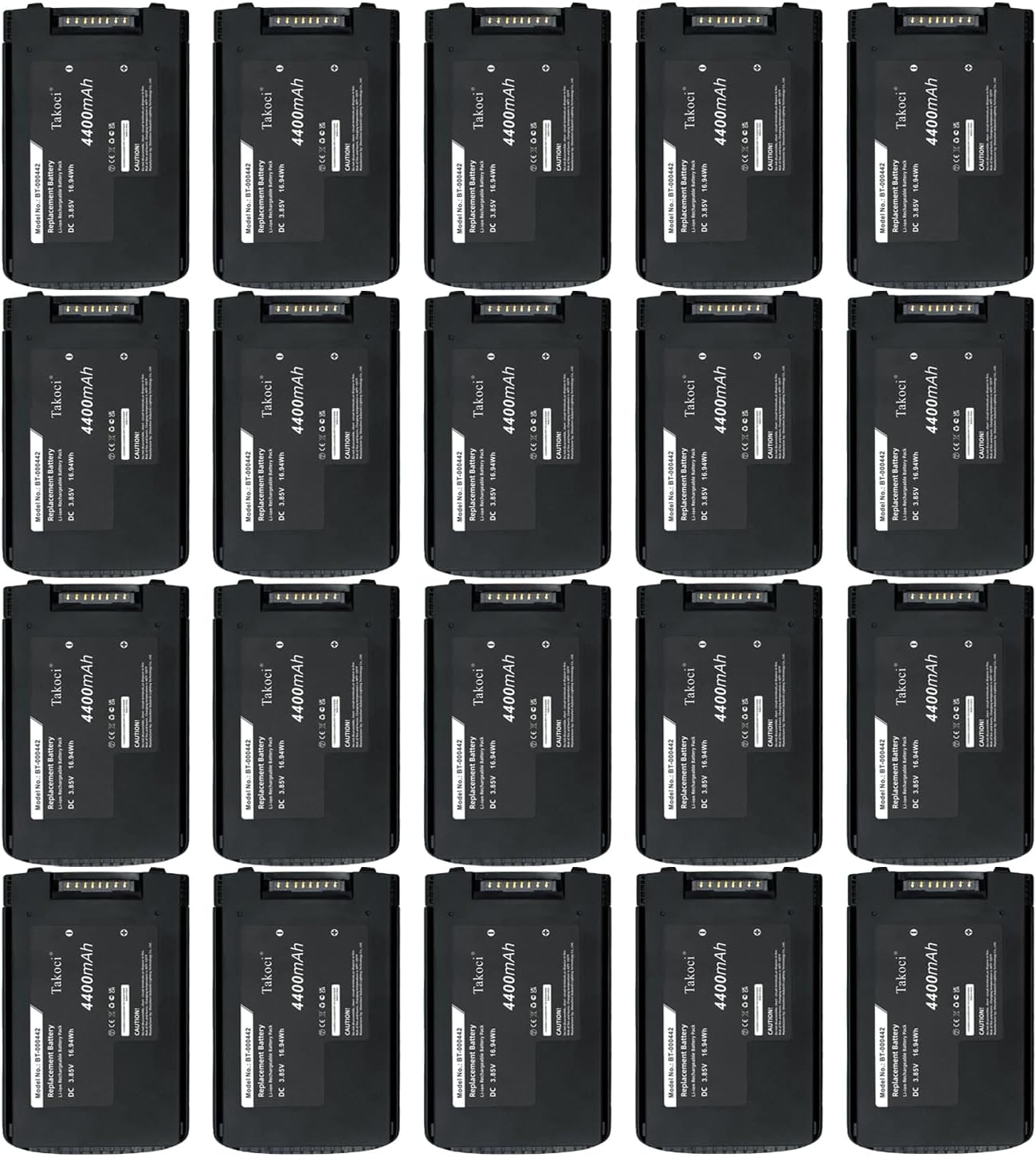 TAWUZUOR 20-Pack BT-000442 BTRY-NGTC5TC7-44MA-01 Battery Compatible with Zebra TC73 TC78 TC53 TC5301 TC58 Barcode Scanner 3.85V/4400mAh