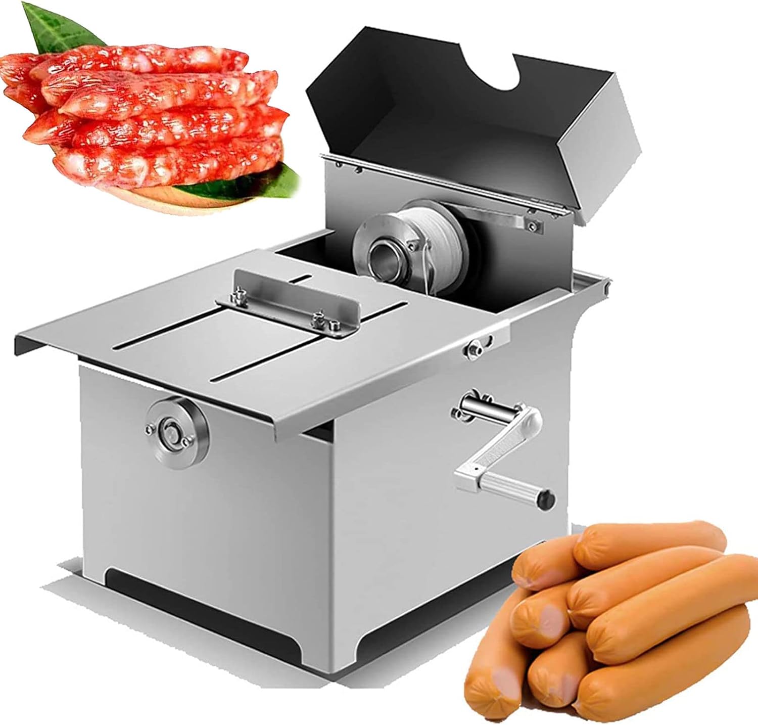 GGAHDSRH Manual Sausage Knotting Machine, Casings Binding Machine, Stainless Steel Sausage Binding Strapping Machine, Max Diameter 50mm, Save Time and Increase Efficiency,